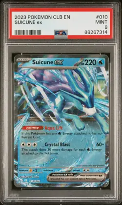 2023 Pokemon Suicune ex CLB 010 English TCG Classic Holo Card PSA 9 MINT - Image 1