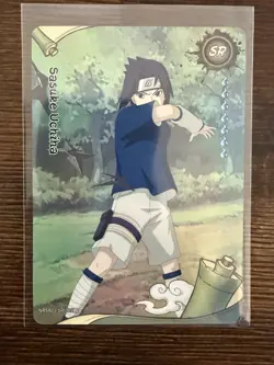 Sasuke Uchiha NRV01-SR-020L2 English Naruto Kayou Card Heavens Scroll NM - Image 1