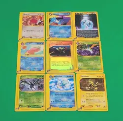 Pokemon TCG X9 E-Reader Series Cards 1 Holo 2 Rares Aquapolis Expediti Skyridge - Image 1