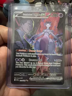 Pokemon TCG Team Rockets Mewtwo EX Full Art English Edition Card 213/182 - Image 1