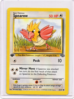 1999 1st Edition Spearow Pokemon Jungle Set Card #62/64 WOTC TCG Tiny Bird Type - Image 1