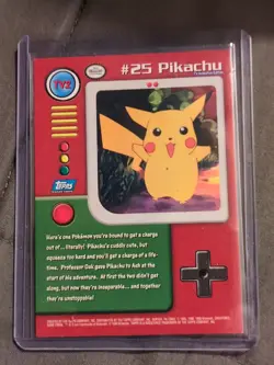 TV2 #25 Pikachu 1999 Pokemon Card Topps TV Animation Edition LP - Image 2