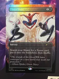 MTG | Three Visits [Secret Lair Spiderman] ✨FOIL✨ - Image 1
