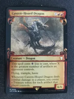 MTG Cavern-Hoard Dragon Lotr Commander: Tales of Middle-earth #433 Scroll *FOIL* - Image 1