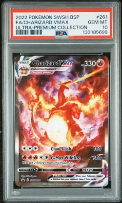 2022 POKEMON SWSH BLACK STAR PROMO #261 FA/CHARIZARD VMAX UPC PSA 10 - Image 1