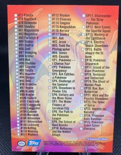2000 Topps Pokemon TV Animation Edition Series 2 Checklist - Image 2