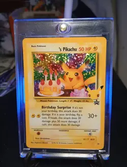Pokemon TCG Birthday Pikachu #24 Holo Celebrations 25th Anniversary Mint - Image 1