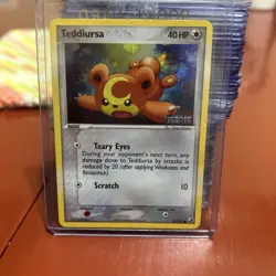 Pokemon TCG Teddiursa EX Unseen Forces 77/115 Stamped Reverse Holo LP. - Image 1