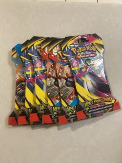 Pokemon TCG Mega Evolution Sleeved Booster Pack Lot of 6 New/Sealed - Image 1