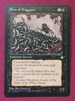 Magic The Gathering ICE AGE FLOW OF MAGGOTS black card MTG - Image 1