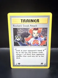 Pokemon Team Rocket 72/82 Rocket's Sneak Attack 1st Edition Pokemon Card B - Image 2