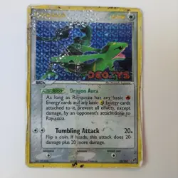 2005 Rayquaza Holo Rare ?Stamped? Pokemon Card #22/107 EX Deoxys Bad Condition - Image 1
