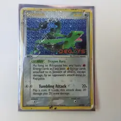 2005 Rayquaza Holo Rare ?Stamped? Pokemon Card #22/107 EX Deoxys Bad Condition - Image 5