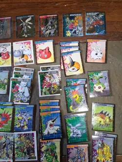 Lot Of 154 Cards RARE 1999 Digimon Data Mini Cards Includes Holos - Image 4