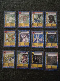 Complete Vintage 12 Card Digimon Movie Promo Set Diaboromon Terriermon Lopemon + - Image 1