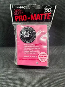Ultra Pro Non-Glare Pro-Matte 50ct Card Sleeves Standard 66mm x 91mm Pink - Image 1