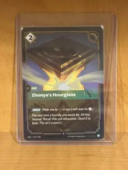 Riftbound League Of Legends Origins Foil Card OGN 077 Zhonyas Hourglass - Image 1