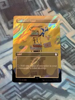 MTG Borderless Surge Foil Command Tower NM Unplayed Universes Beyond: Fallout - Image 1