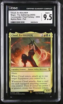 CLOUD, EX-SOLDIER Final Fantasy Foil Mythic FFVII CGC 9.5 MTG - Image 1