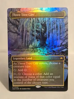 Three Tree City (Borderless Foil) - Bloomburrow (BLB) 0340 - Near Mint / Mint - Image 1