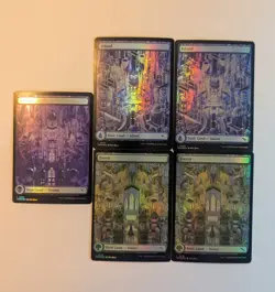 MTG 5 Full art Foil Lands from MKM. Magic the Gathering Foil Full art lands. - Image 1