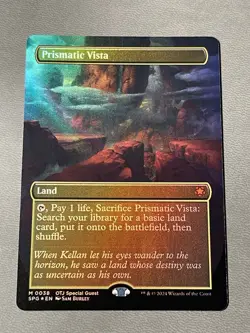 Magic the Gathering Prismatic Vista Foil Borderless Outlaws SPG 0038 NM - Image 1