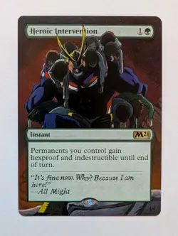 Heroic Intervention MTG Hand Painted Alter MHA My hero Academia Anime ALL MIGHT - Image 1