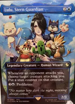 Lulu, Stern Guardian (Borderless) (Chocobo Track Foil) Final Fantasy MTG - Image 1