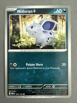 Pokemon TCG * Scarlet & Violet 151 Card * 029/165 Nidora Common * FRESH PK - Image 1