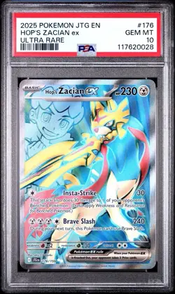 2025 Pokemon Journey Together # 176 Hop's Zacian EX Ultra Rare PSA 10 GEM MINT! - Image 1