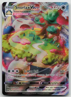 Pokemon TCG Snorlax VMAX Holo Ultra Rare Card 142/202 Sword & Shield LP - Image 1