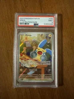 Minun 194/182 Paradox Rift Holo Illustration Rare Pokemon Card PSA 9 Mint - Image 1
