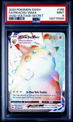 Pikachu VMAX (Secret) 188/185 - Vivid Voltage Holo Pokemon TCG Card - PSA 9 - Image 1