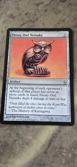 Ebony Owl Netsuke Saviors of Kamigawa Regular - Image 1