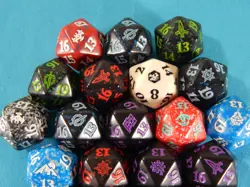 28x Magic The Gathering D20 Spindown Dice from various pre-release kits - Image 3