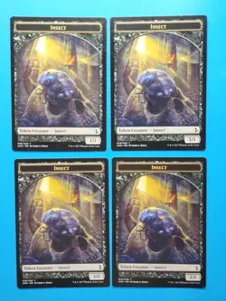 MTG 4x Insect Token x4 NM Amonkhet Black 1/1 Magic Playset - Image 1