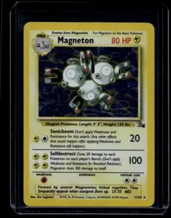 Pokemon TCG Magneton 11/62 Fossil Holo Rare MP/HP - Image 1