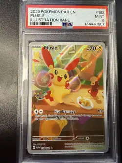 Plusle Illustration Rare PSA 9 - 193/182 - Paradox Rift - Pokemon TCG - Holo Min - Image 1