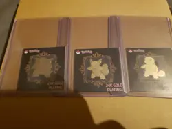 Blastoise, Wartortle And Squirtle Gold Plated Sticker Pokemon NM - Image 1