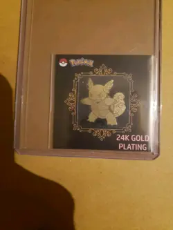 Blastoise, Wartortle And Squirtle Gold Plated Sticker Pokemon NM - Image 3