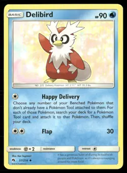 2018 Sun & Moon - Lost Thunder Delibird Basic/Uncommon #57 - Image 1
