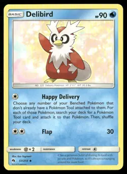 2018 Sun & Moon - Lost Thunder Delibird Basic/Uncommon #57 - Image 1