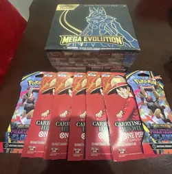 Pokemon / One Piece Bundle - Mega Evolution Trainer Box And Booster Packs - Image 1