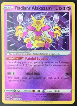 Pokemon TCG Radiant Alakazam #59 Pokemon Silver Tempest - Near Mint/Mint - Image 1