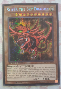 Slifer The Sky Dragon (Secret Rare) SBC2-ENA01 1st Edition Yugioh Speed Duel TCG - Image 1