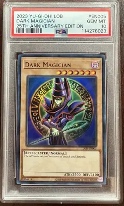 Yu-Gi-Oh Dark Magician 25th Anniversary Edition LOB-EN005 PSA 10 GEM MT (2023) - Image 1