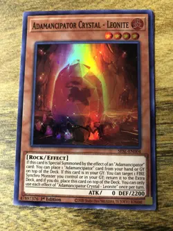 YuGioh Adamancipator Crystal - Leonite NM (1st Ed.) SESL-EN004 Super Rare Card - Image 1