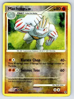 Machoke 53/130 Diamond & Pearl Reverse Holo Uncommon Pokemon Card LP - Image 1
