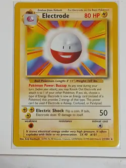 Electrode 21/102 Rare Pokemon Card LP Base Set Vintage - Image 1