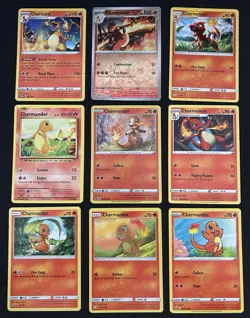 Pokemon TCG Charmander Evolution Line Lot: 9 Card Collection Set - Image 1